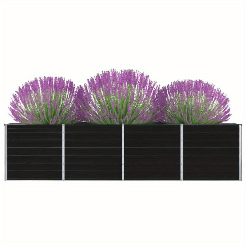 hochbeet 320 x 40 x 77 cm galvanisierter stahl anthrazitfarben