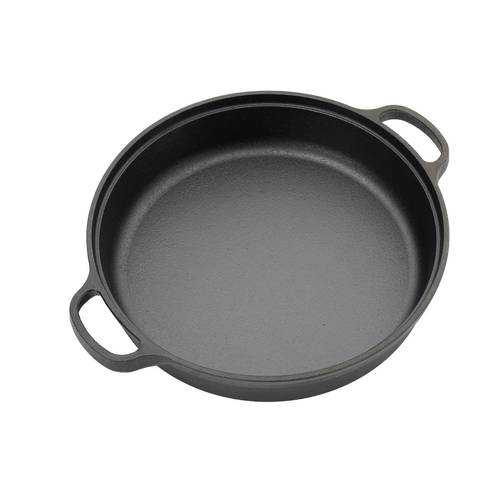 double handle frying pan grill frying pot used indoors and outdoors with frying roasting and cooking diameter 35cm base diameter 32cm height 7cm weight 4 7kg