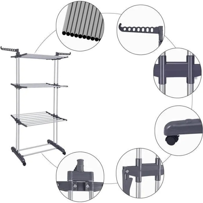 TEMU Wevalley Clothes Dryer Folding Clothesline With Side Wings Levels