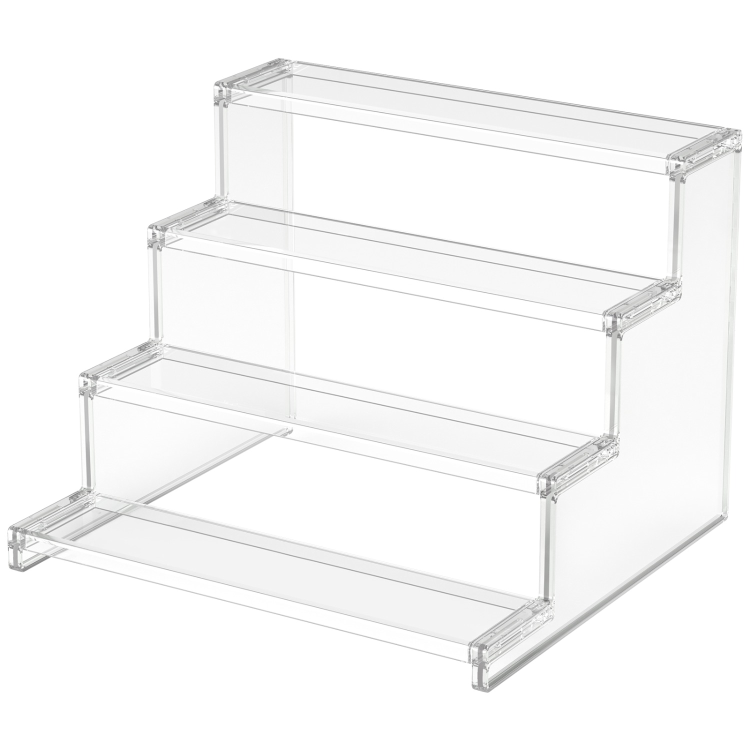 TEMU 4 Tier Clear Display Risers Stand,1pack,12 Inch Plastic Risers For Display, Plastic Organizers For Figures, Cupcake, Perfume, Dessert, Desktop