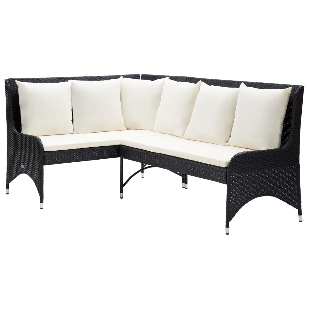 

Sofa 2-tlg. Poly Rattan Black