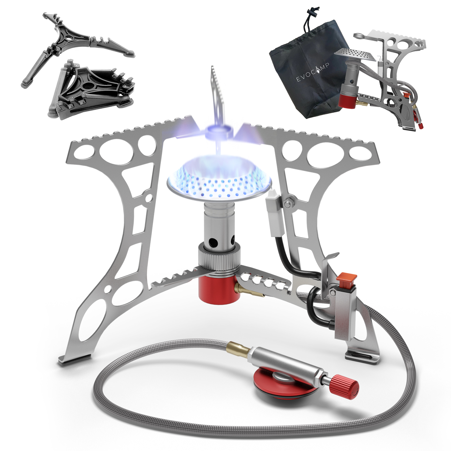 TEMU Evocamp Compact Camping Stove 3.2 Kw With Ignition, Camping Stove, Mini Gas Stove Portable Gas Stove Burner For Outdoor