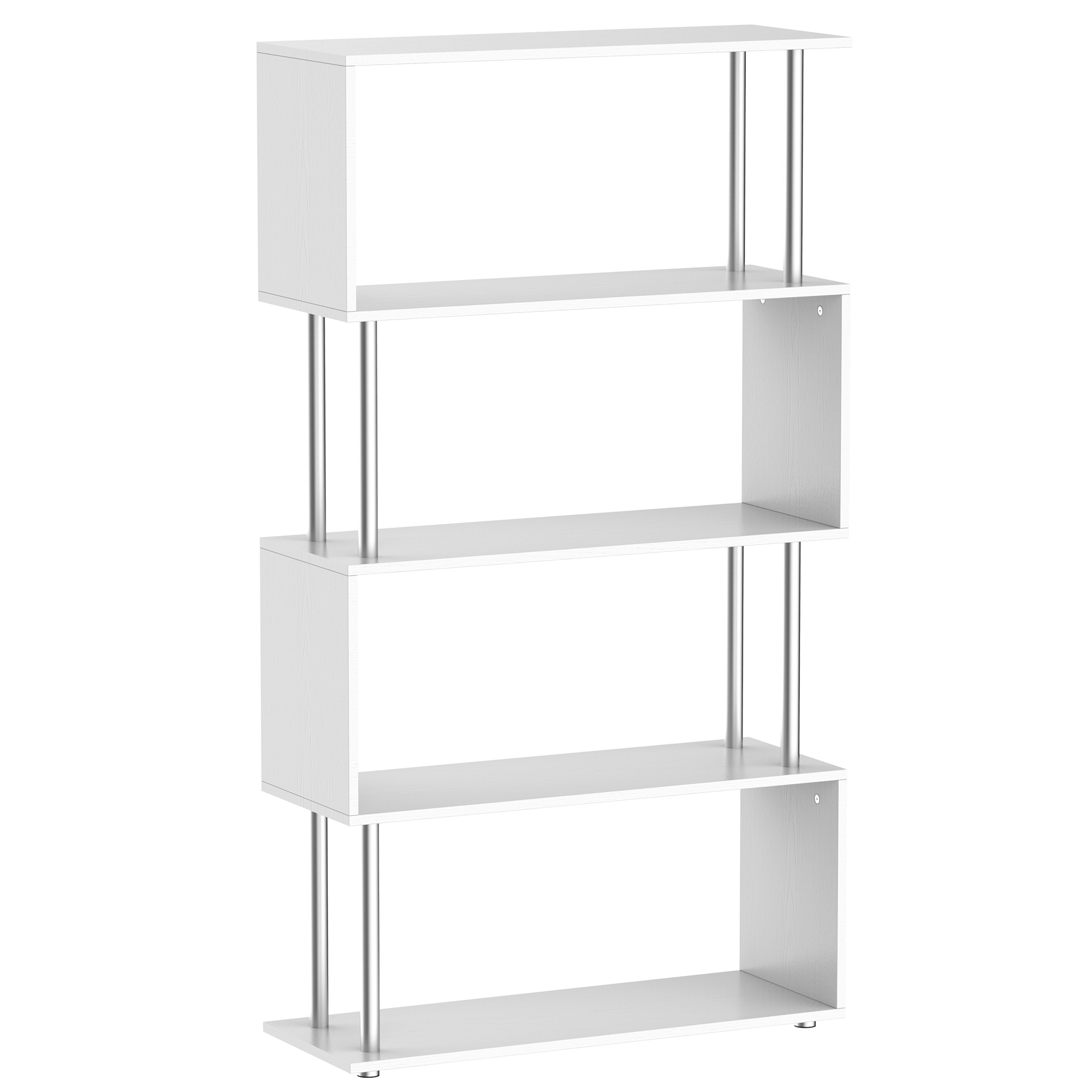TEMU Bookshelf In 4-tier Bookcase Bookshelf For Living Room Office Study 80x30x145 Cm White