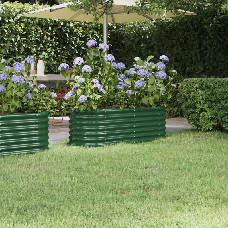 

Raised Bed Powder-coated Steel 114x40x36 Cm Green