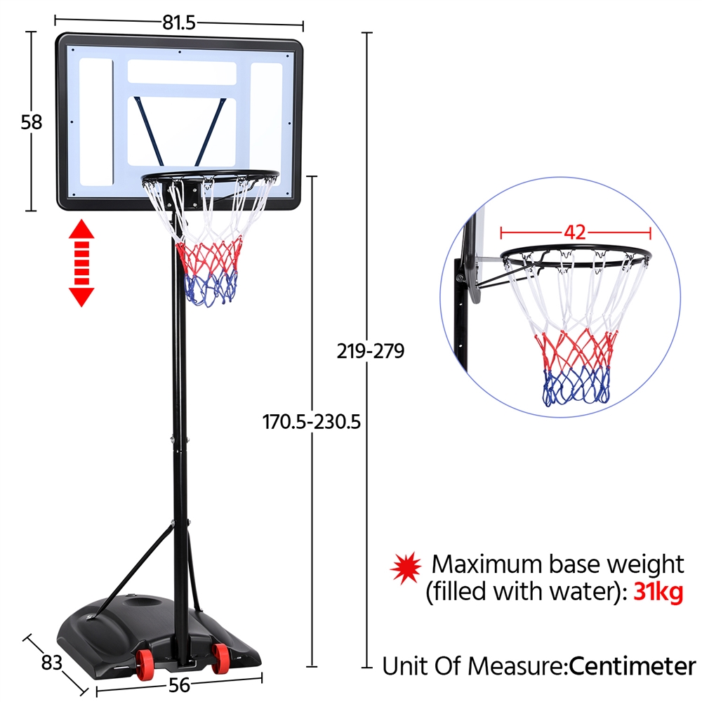 Costoffs Adjustable Height Basketball Hoop System