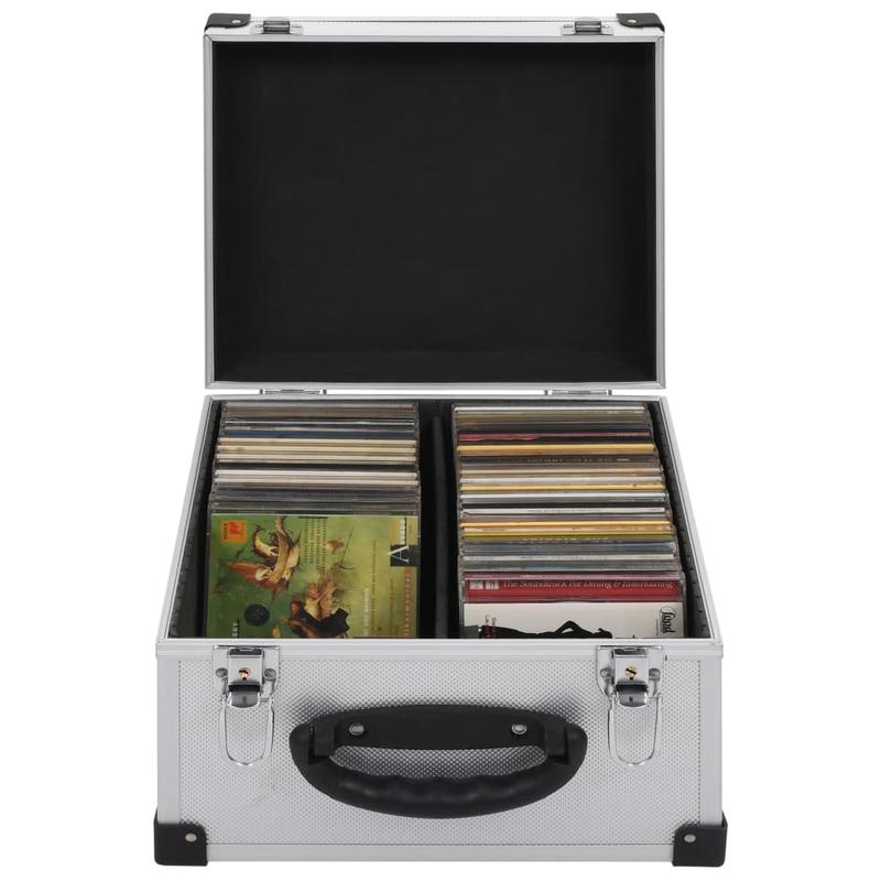 TEMU Cd Case For 40 Cds Aluminium Abs Silvery