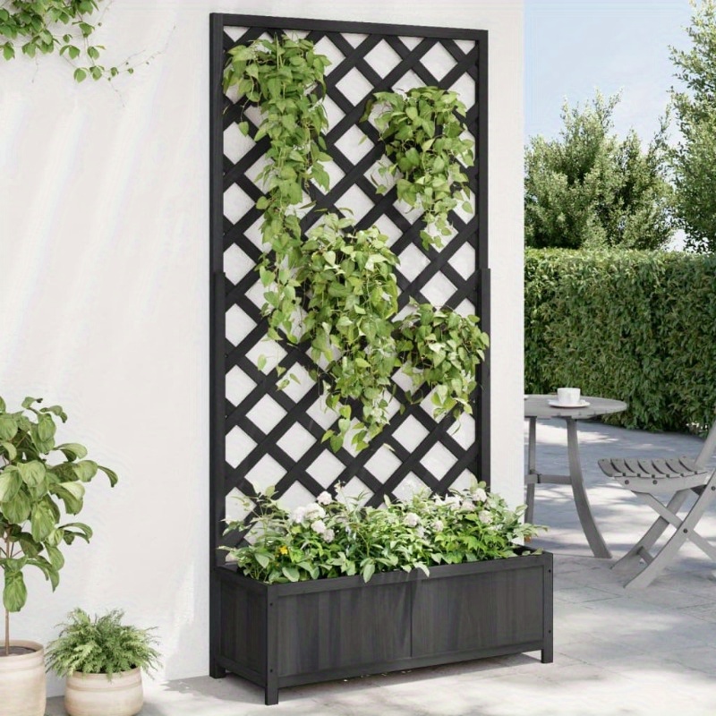 

Planter With Trellis Black