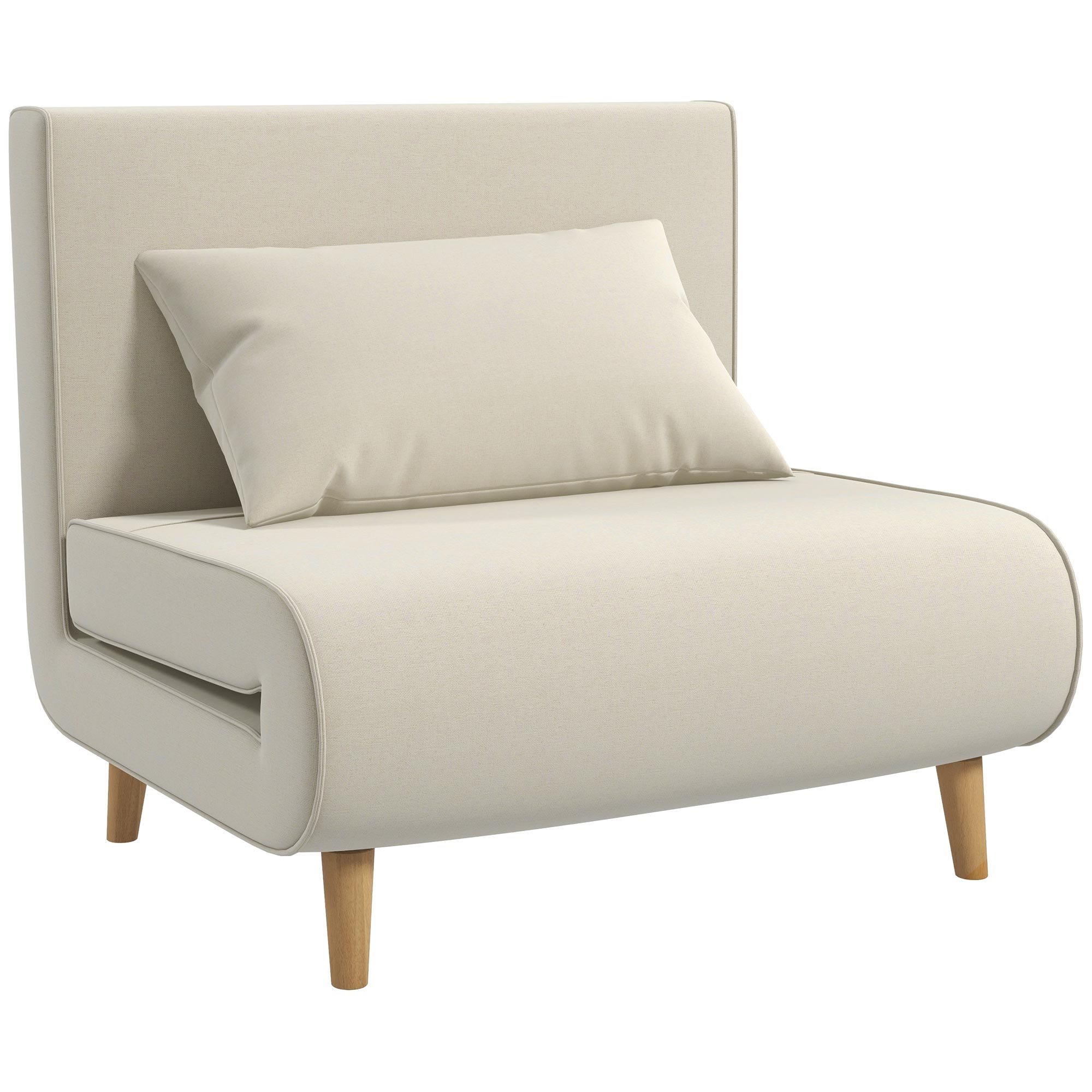 TEMU Sofa Cama Convertible Sillon Cama con Respaldo Ajustable en 6 Posiciones Almohada Acolchada Carga 350 kg para Oficina Dormitorio Salon 94x78x80