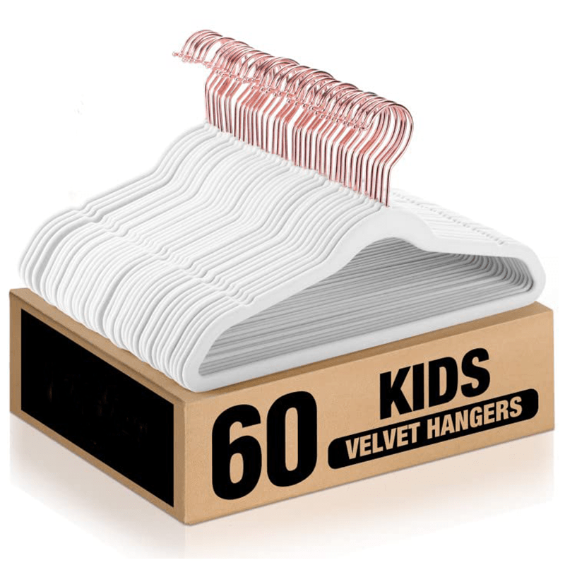 TEMU 60 Pieces Children's Clothes Hangers Velvet (35.5cm Wide) Children's Clothes Hangers Velvet Clothes Hangers Velvet Children's Clothes Hangers