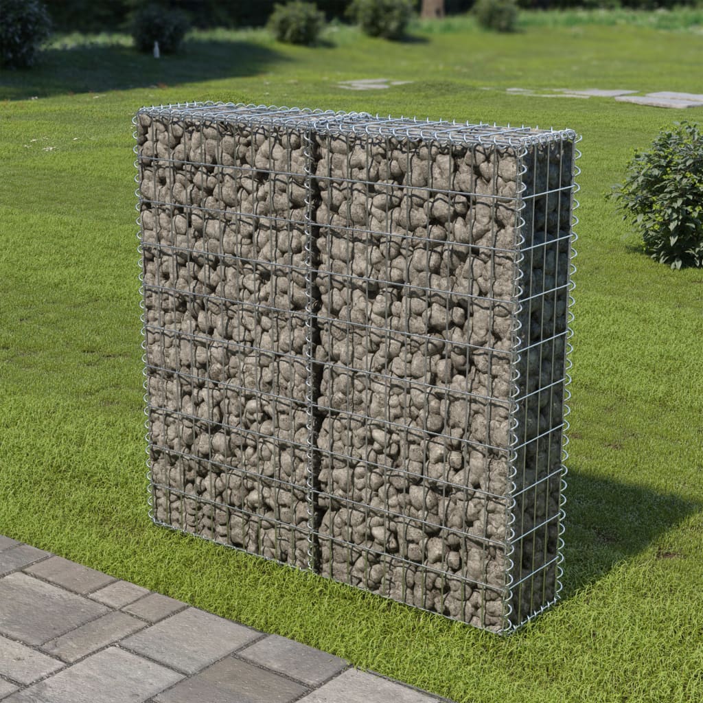 

Mur de gabions en acier galvanisé 100x20x100 cm avec couvercles