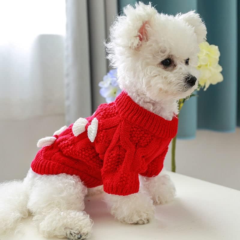 

Love - Floral Butterfly Winter Pet Clothes Puppy Cute Winter Clothes For Small Dogs Cold Weather