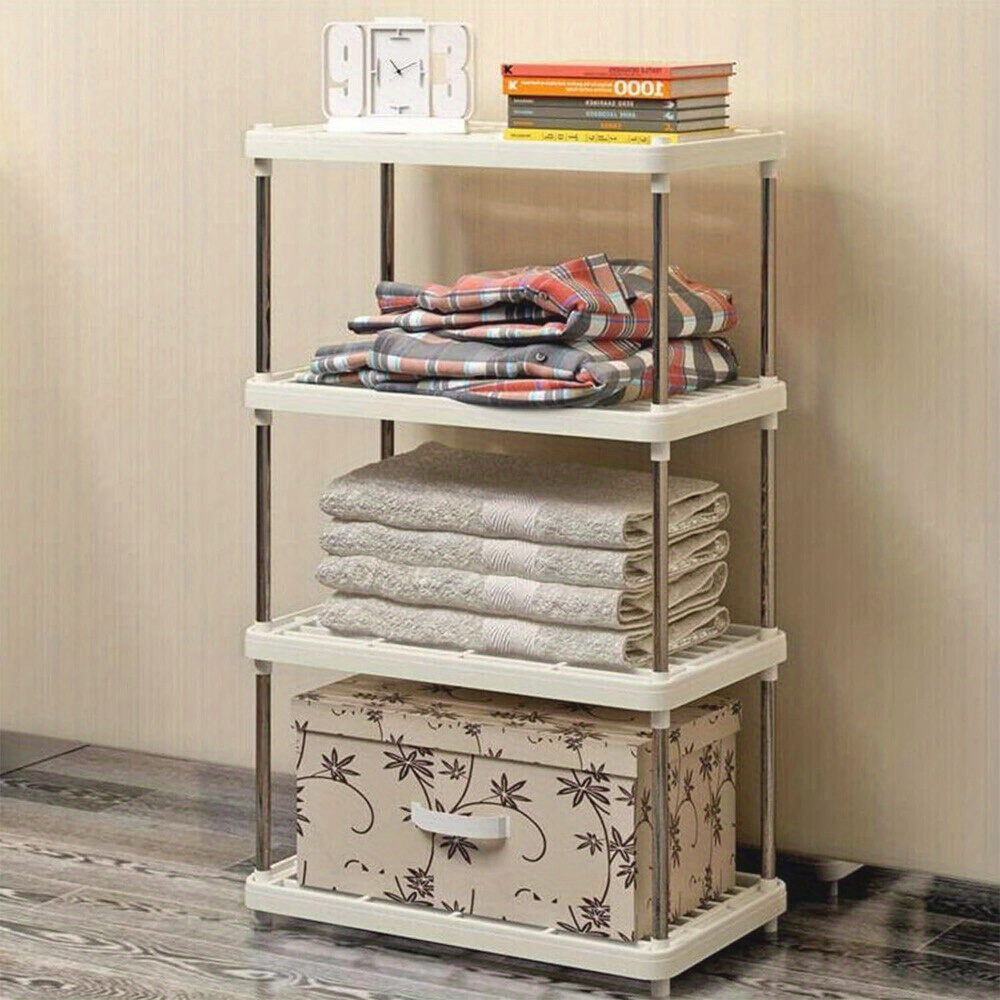 TEMU 4 Tier Storage Shelving Unit 80.5x41x22cm Storage Shelf Multipurpose Metal Modern Small Storage Rack For Pantry Kitchen Livingroom Bathroom