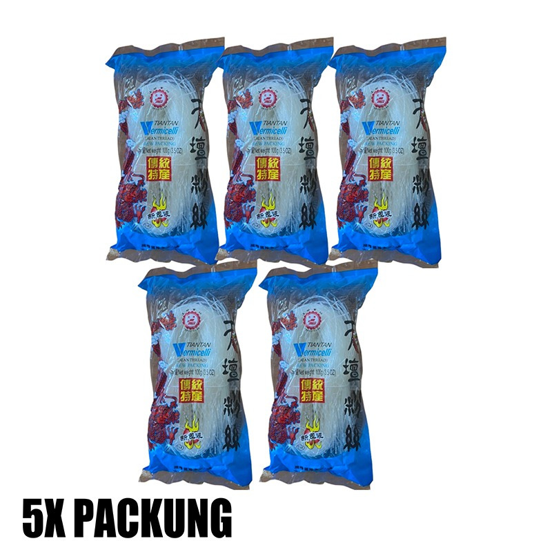 5-pack Of 5x100g Yanco Tiantan Glass Noodles - Traditional Glass Noodles For Various Dishes