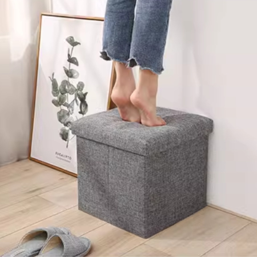 TEMU Reposapiés de almacenamiento, taburete plegable para pies, de almacenamiento, taburete para el hogar, taburete para pies, , grande para guardar