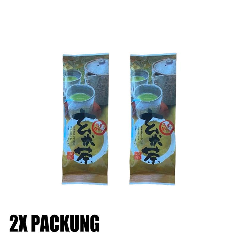 2x100g Hamasa-yuki Genmaicha 2-pack - Green Tea With Roasted Rice, Perfect For Tea Lovers