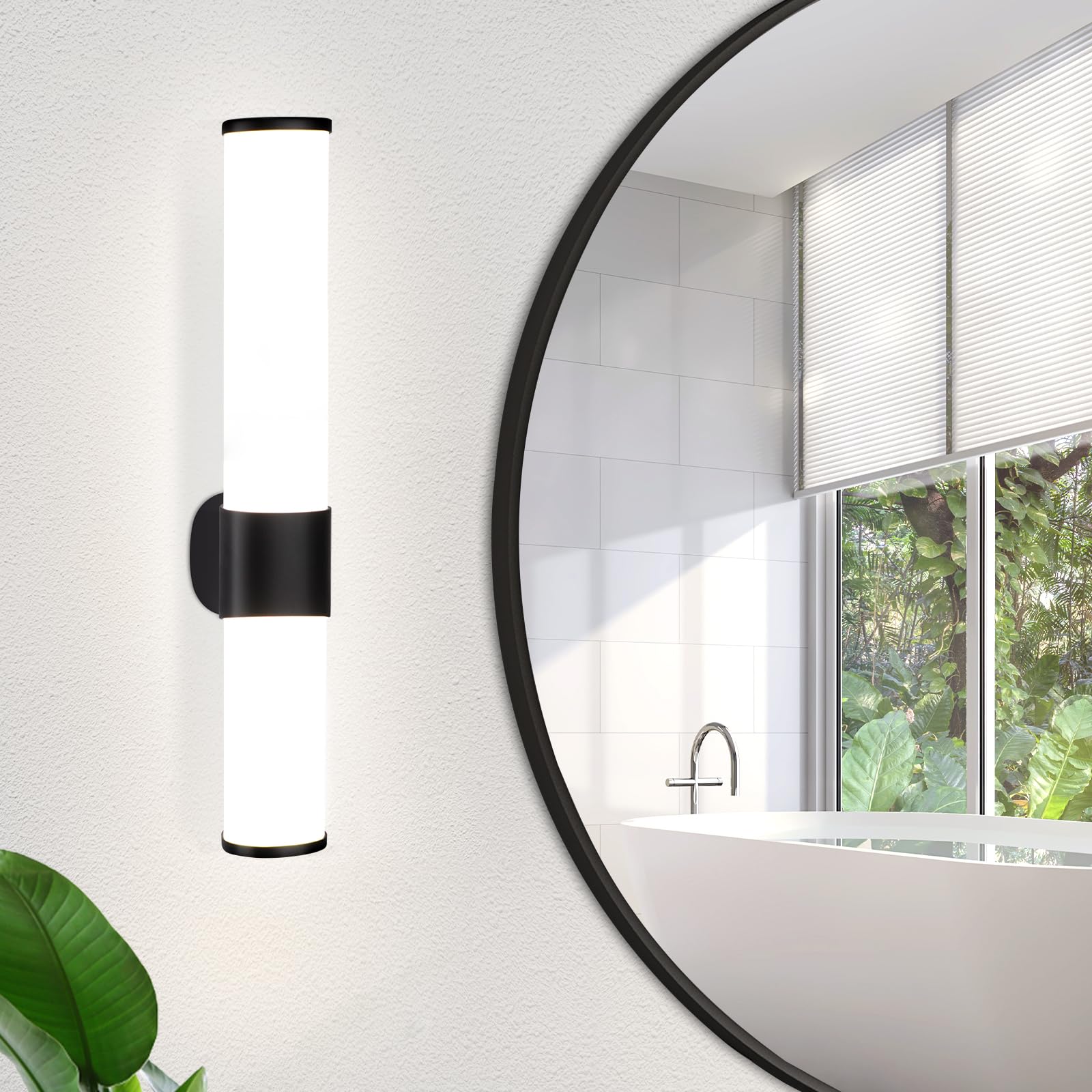 TEMU Led Mirror Light - 6w Office Light With Elegant 30cm Wall Light Bathroom Chrome Modern Neutral White 4000k, Office Connections, Workplace Lighting