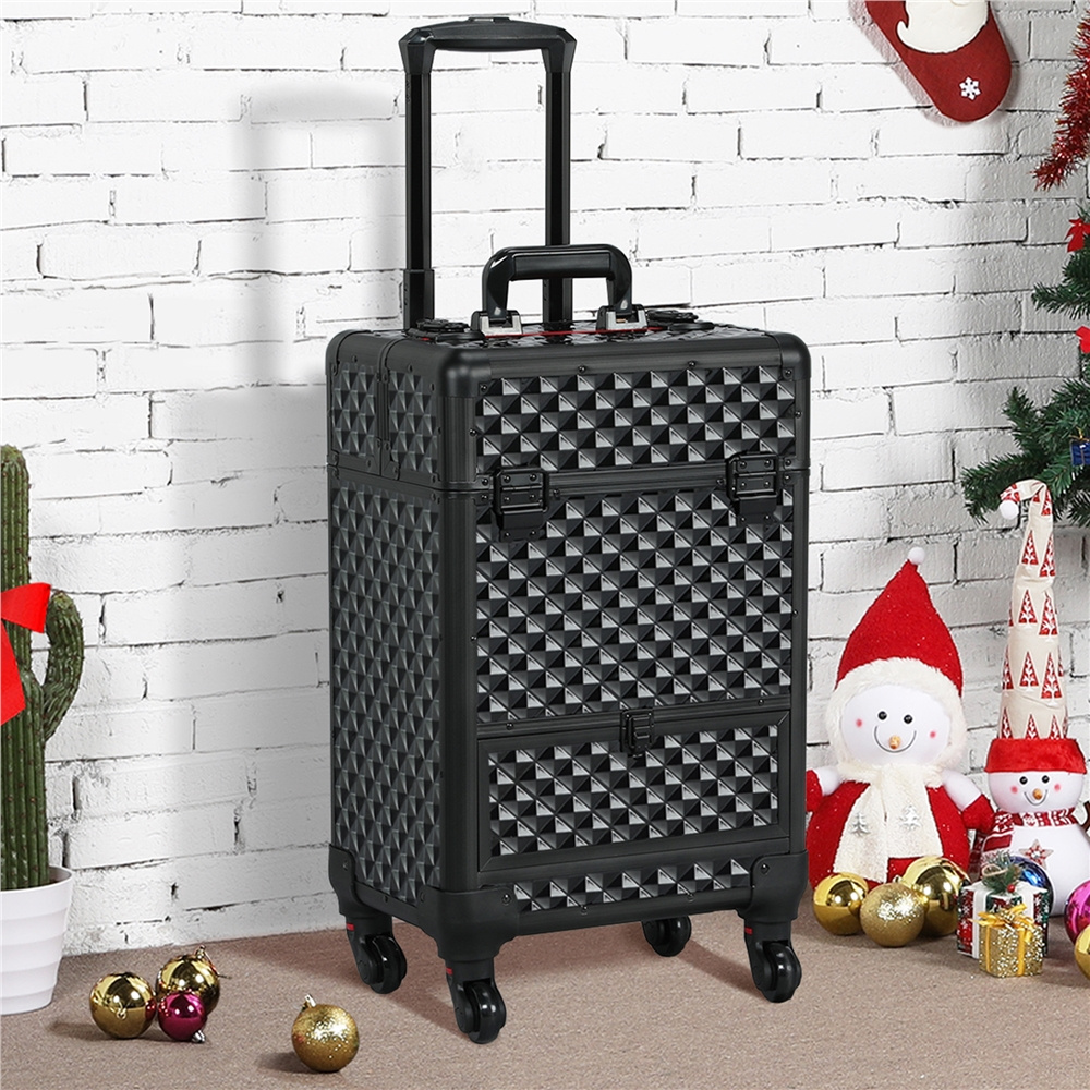 E-shop Costoffs Multikoffer Friseurkoffer Trolley Schminkoffer Alu Kosmetikkoffer Schmuckkoffer Rollkoffer mit 4 Rollen