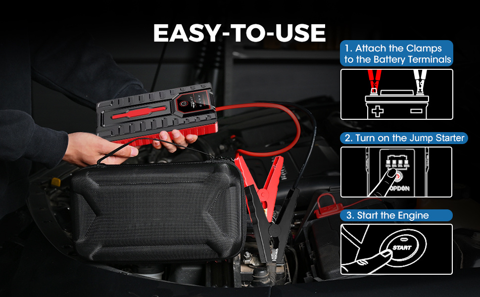 portable multi function car jump starter emergency booster car emergency mobile power battery gasoline diesel car starter with led flashlight suitable for valentines day christmas halloween gift for men details 0