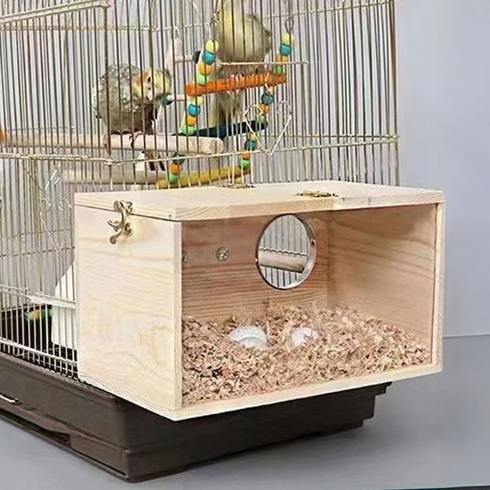 TEMU Budgie Nesting Box, Breeding Box With Transparent Window, Bird Cage Box With Perch Wood, Bird Cage House For , , Parrots,