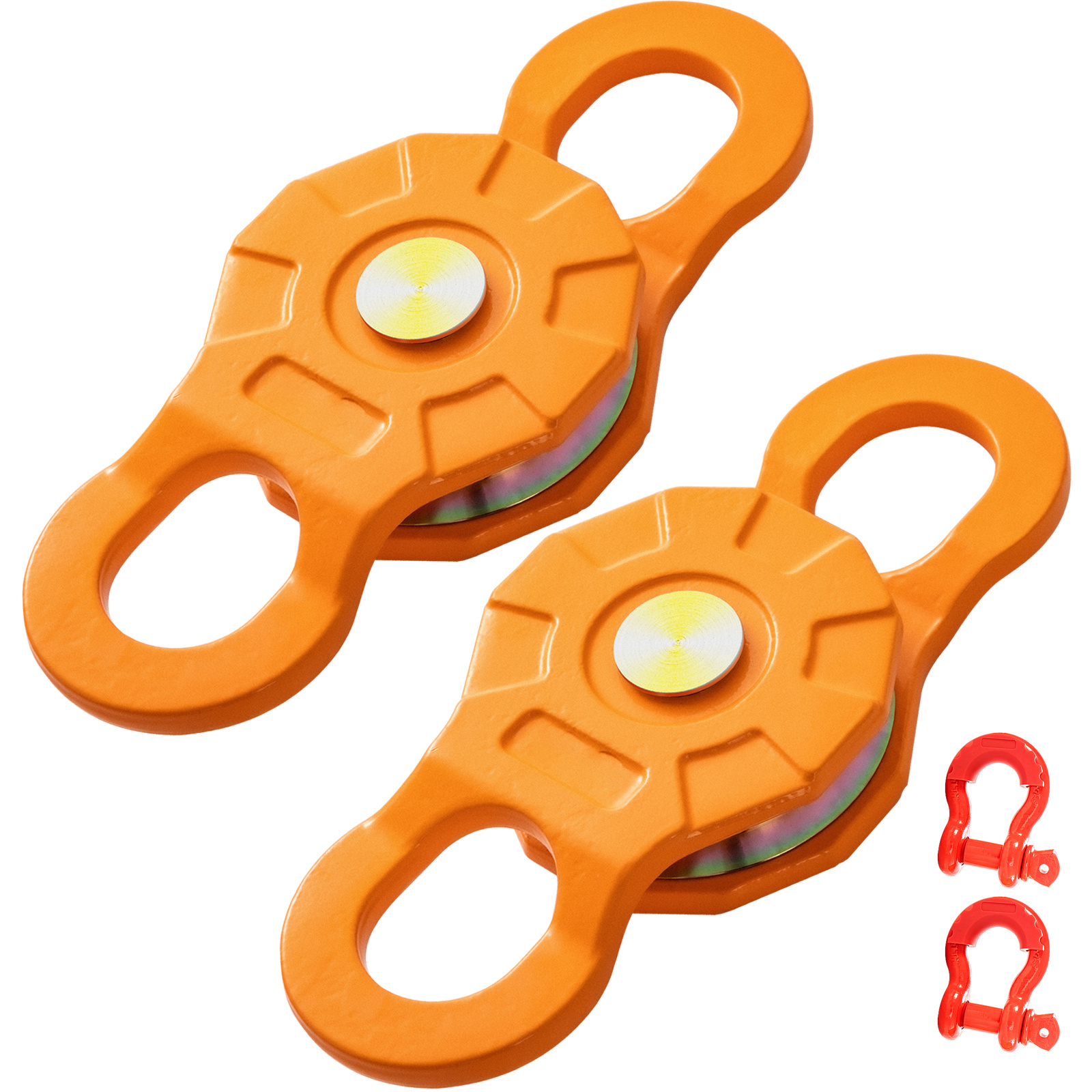 Vevor Block, 11t/25,000 Lbs Working Load Limit, Heavy Duty Winch Pulley For 0.55\"/14 Mm Synthetic Rope Or Soft Shackles, Off-road Recovery Accessories For Tractor, Truck, Atv & Utv, 2 Packs