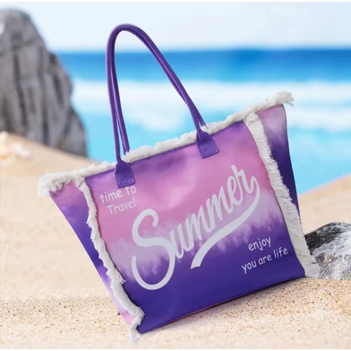 TEMU MEJORADA Bolso de Playa o piscina Grande - Diseño Verano, y Espaciosa (55x35x20 cm), TOTE BAG, Disponible en 6 Colores, Ideal para Viajes y