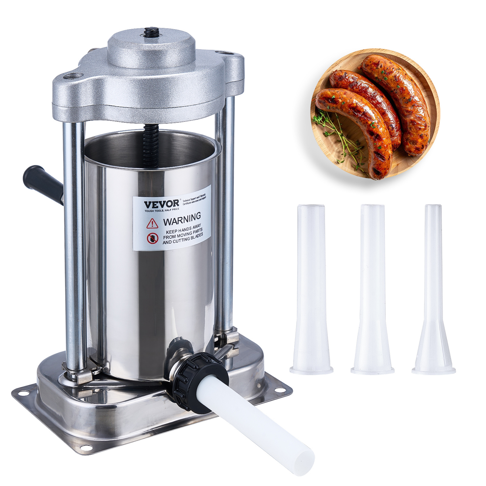 Vevor Manual Sausage Stuffer 2 L Vertical Sausage Machine 304 Stainless Steel