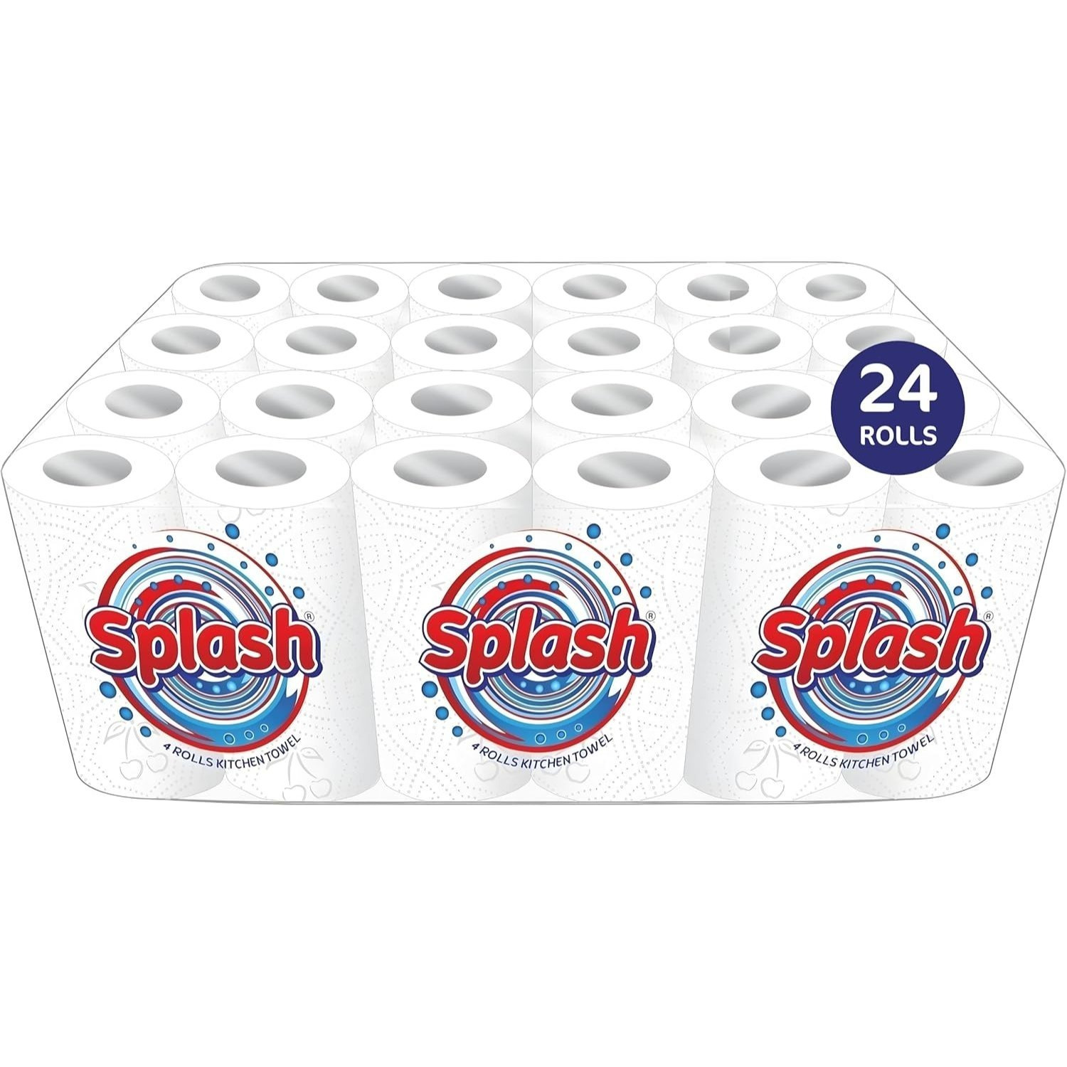 TEMU Kitchen Towels. Splash 2-ply Quilted Paper Rolls. . Strong. 10m Per Roll