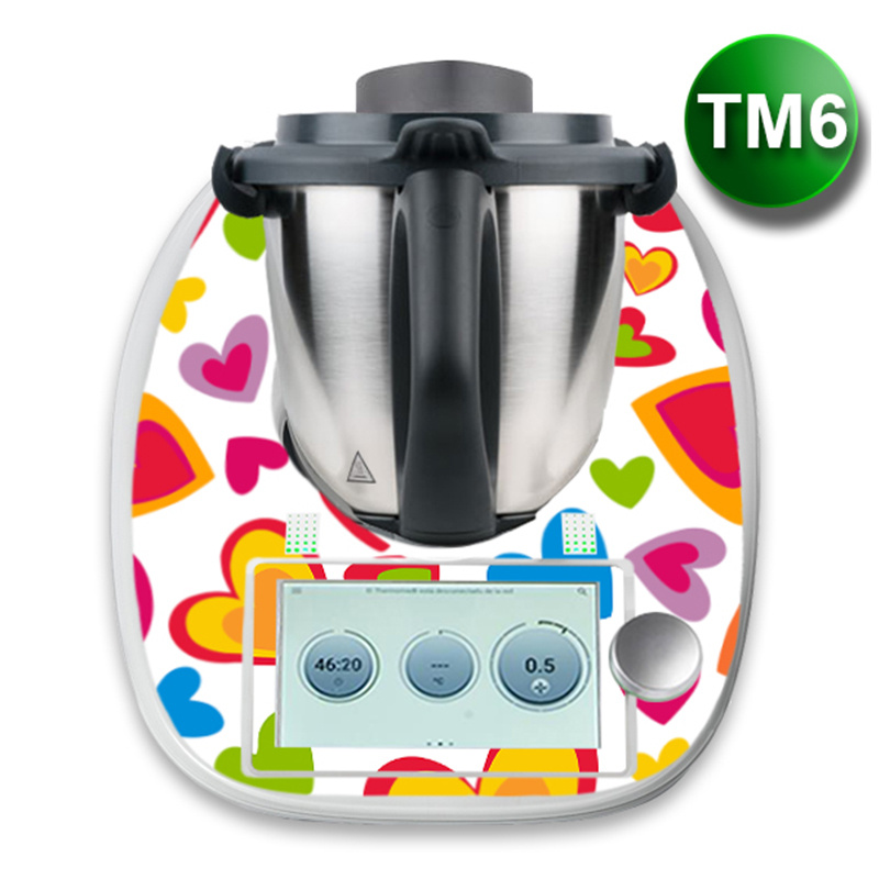 TEMU Vinilo para TM6 MOD. CORAZONES Pegatinas decorativas compatibles con robot de cocina TM6, diseño de accesorios de cocina, resistente ,