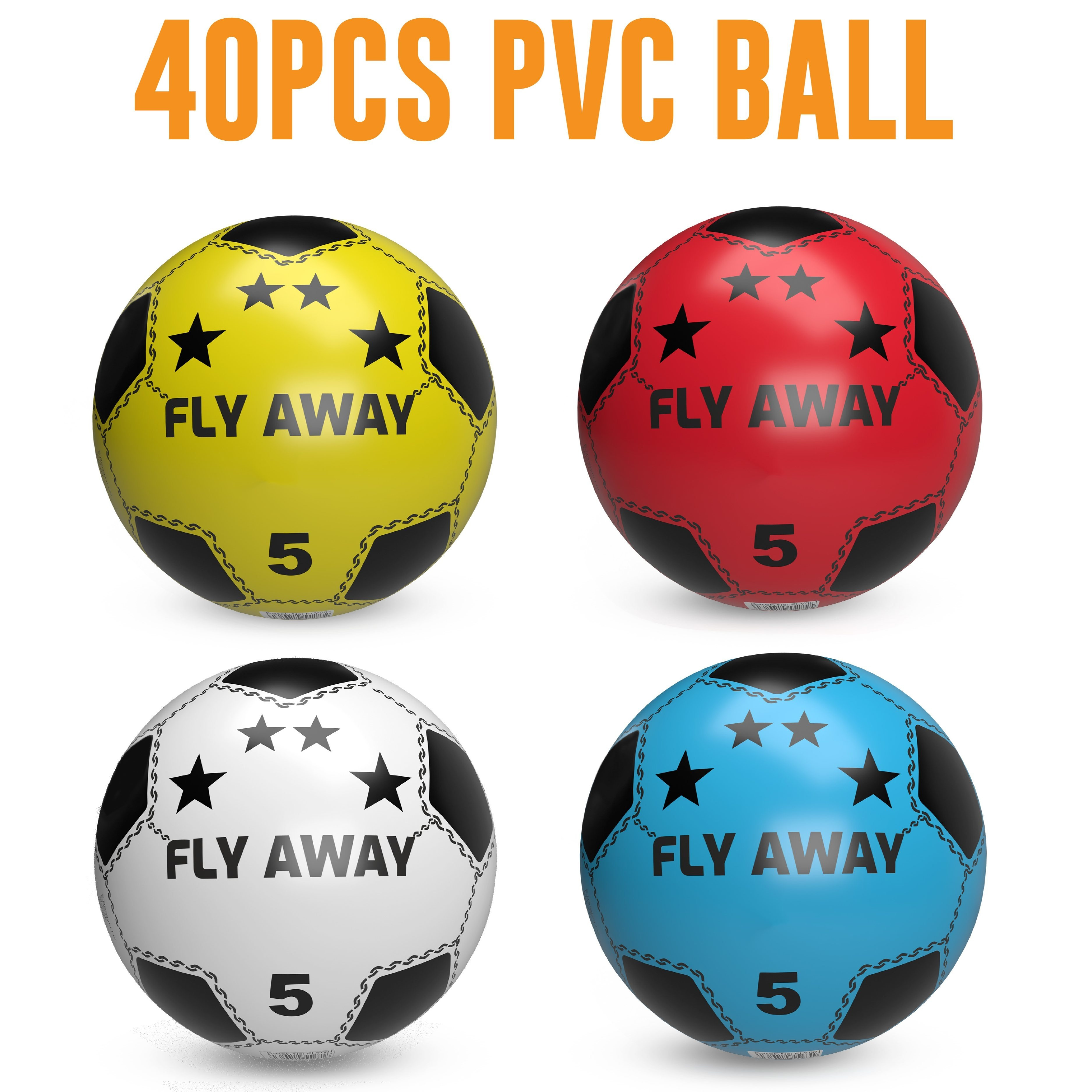 TEMU Soccer Shoot Pvc Football Pack Of 40 For (deflated) Lightweight Party Pack Adjustable Inflatable Ball Suitable For Indoor Outdoor Play Beach,