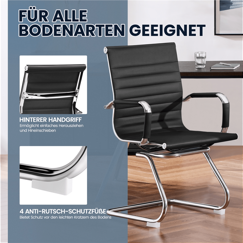 E-shop Costoffs Besucherstuhl-Set Esszimmerstühle Konferenzstuhl mit Armlehnen Küchenstuhl Polsterstuhl aus Kunstleder für Esszimmer Schlafzimmer