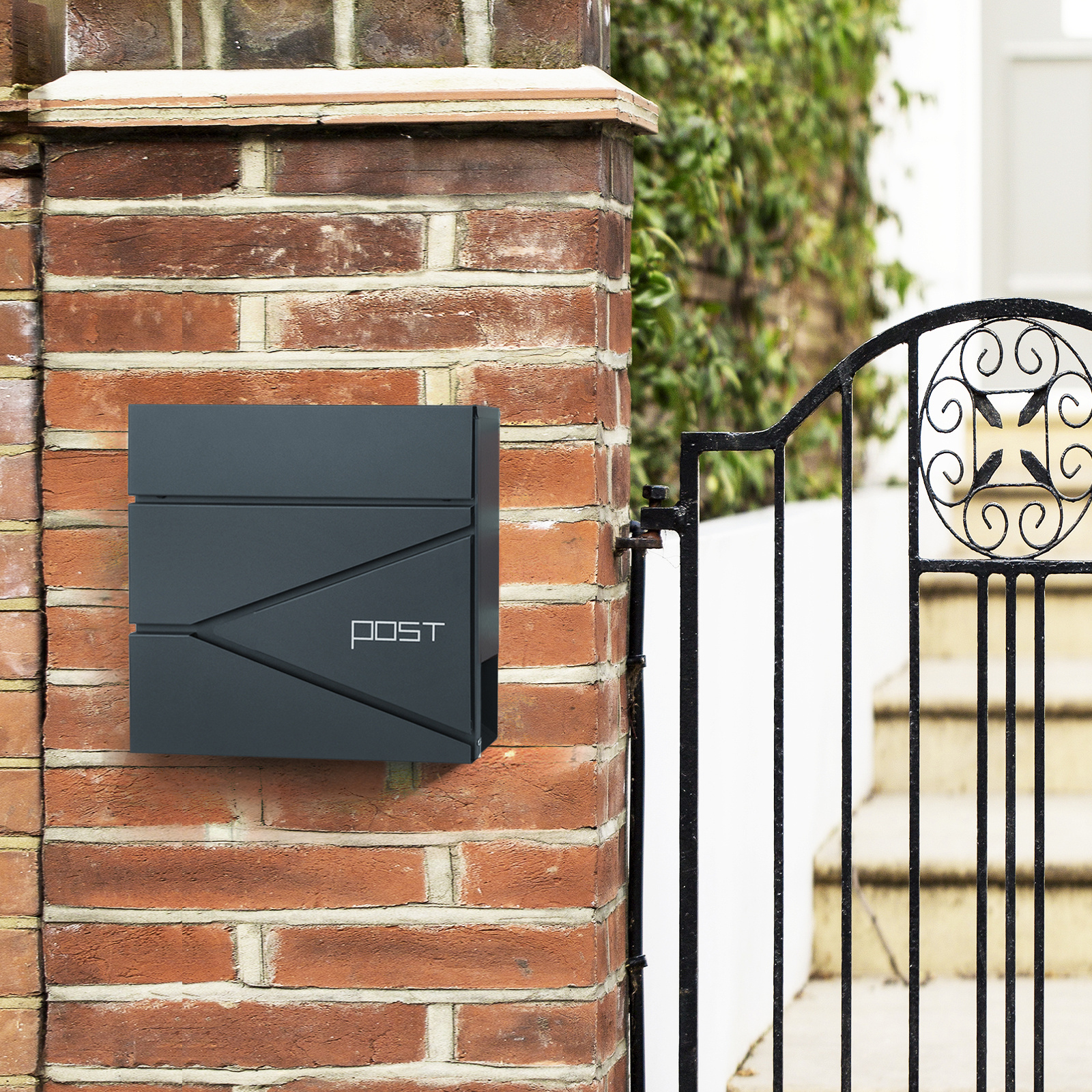 TEMU Songmics Wall Mailbox With Newspaper Holder, Keys, , , Gray, Silvery