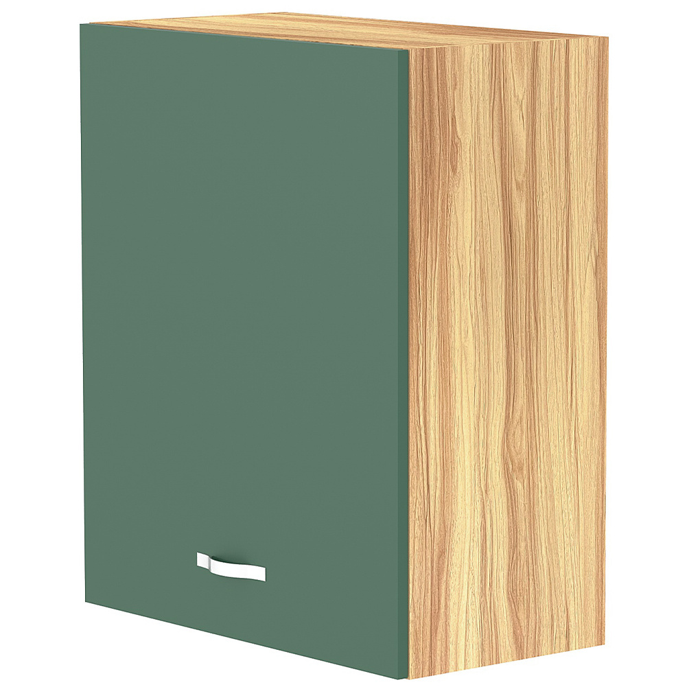 Image of Shally Dogan Wall-mounted Kitchen Shelf, Wooden Hanging Cabinet With Single Door, 1 Shelf And 2 Compartments, Spacious And Resistant Wall Cabinet, Green Color, Dimensions 60 X 32 X 72h Cm