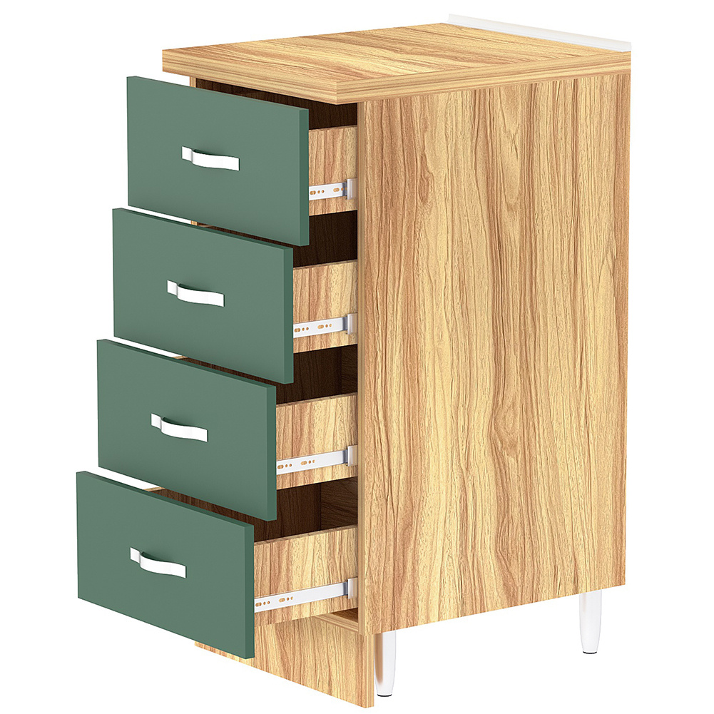 TEMU Shally Base Cabinet With 4 Drawers, Modular Cabinet With Solid And Wooden Structure, Organizer Dimensions 40 X 50 X 85h Cm