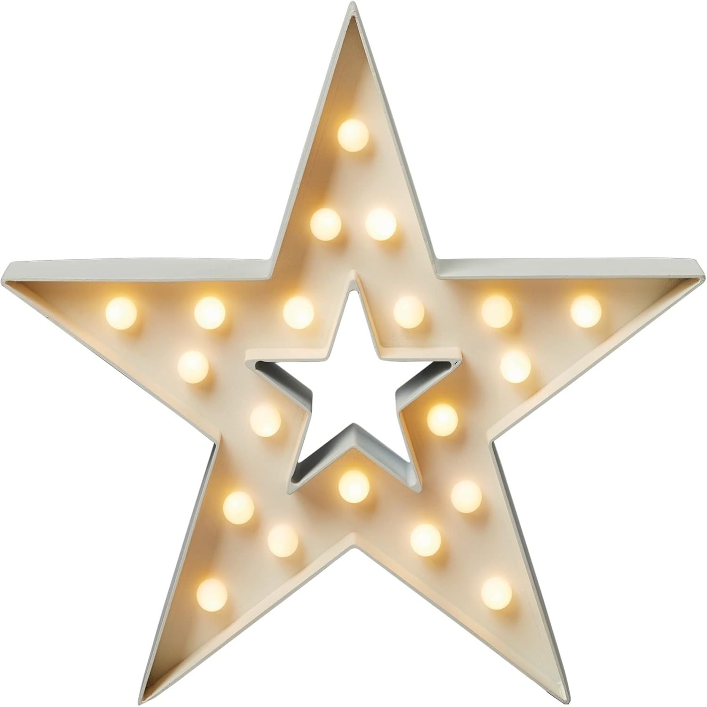 Hellum Led Star With Balls, Indoor, 20 Leds Ww, With Timer, Battery Operated