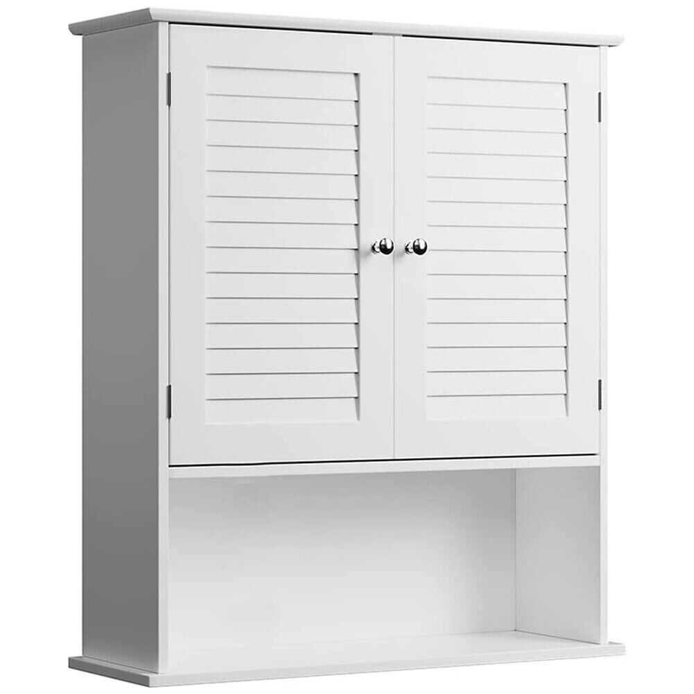 TEMU BAKAJI Mobile Mobiletto Armadio Armadietto Bagno Parete Muro Anta Due Ripiani Design Moderno Salvaspazio Scaffali Interni Legno 60x20x70 cm