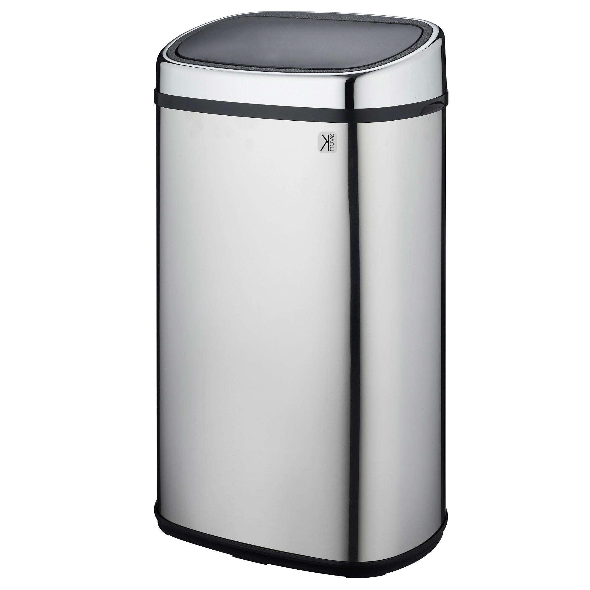 TEMU 58L Trash Can in Stainless Steel with Strapping, Simple Pressure Opening, 58L Capacity, 40X28Xh67Cm Dimensions, 3Kg Weight, Polished