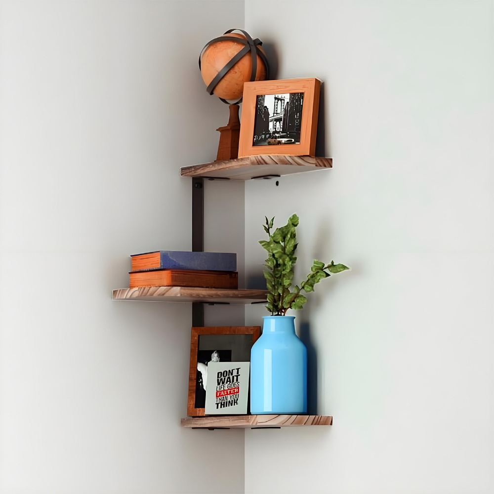 TEMU 3 Tier Corner Shelf Shelf Storage Storage Display Shelf Floating Shelf Corner Shelf Wall Shelf Home Display Storage Shelf Wooden Shelves For