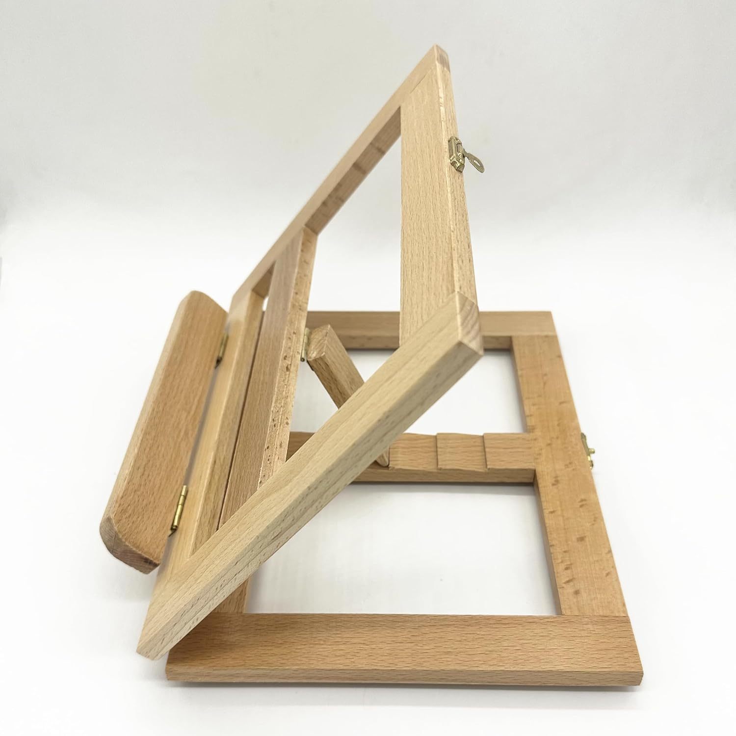 TEMU MEJORADA Caballete de Mesa Ajustable de Madera para Pintura y Lectura, Soporte Ajustable para Libros y Tablet (Natural, 28 x 19cm), Plegable y