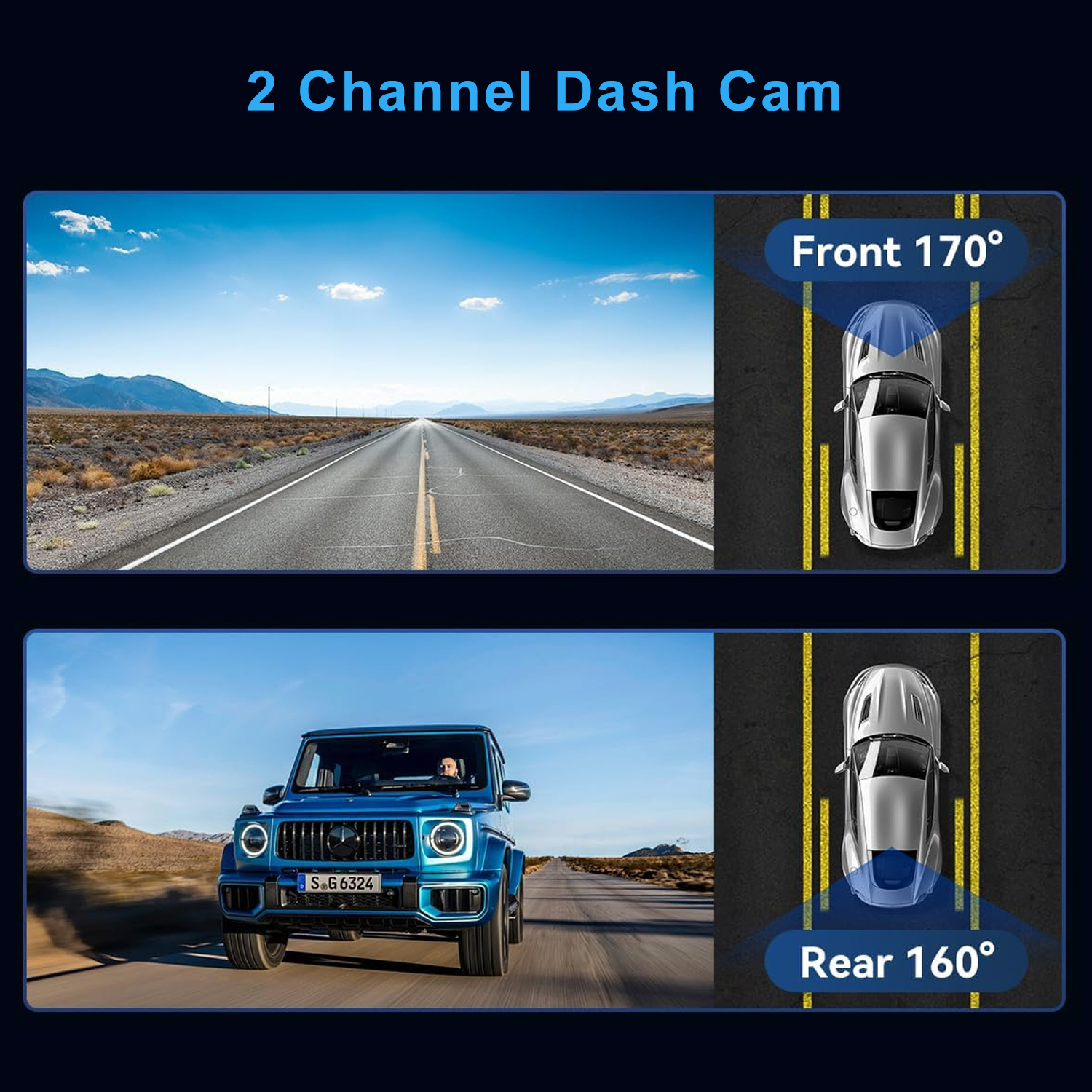 Dash Cam Front and Rear, Dual Car Camera with 32G SD Card 4''IPS Touch Screen, 1080P Dashboard Camera for Cars & Trucks, Rear Camera, WDR G-Sensor/Night Vision/Parking Monitor