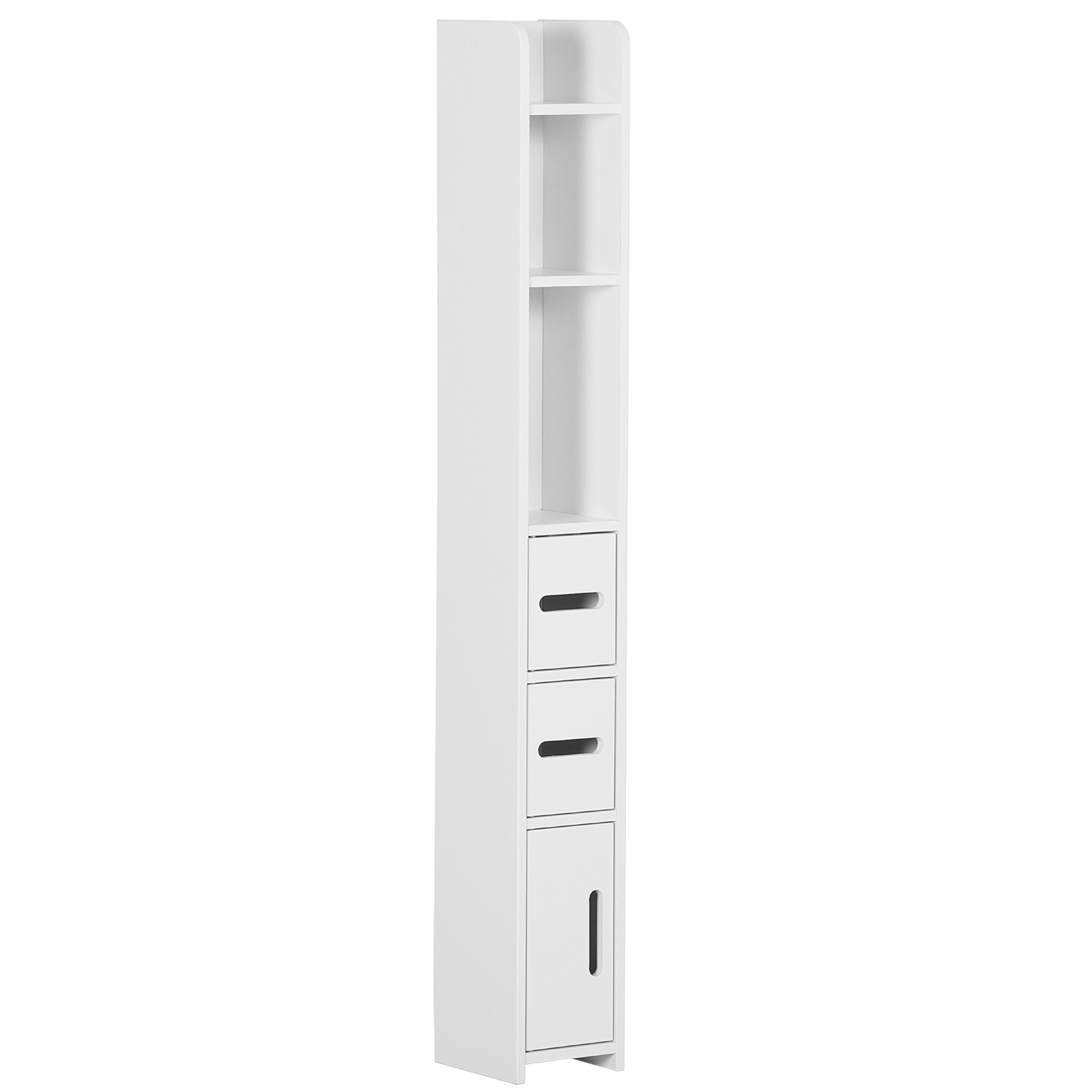 TEMU HOMCOM kleankin Meuble colonne de salle de bain armoire toilette haute avec étagères et - 15 x 17 x 120 cm - blanc