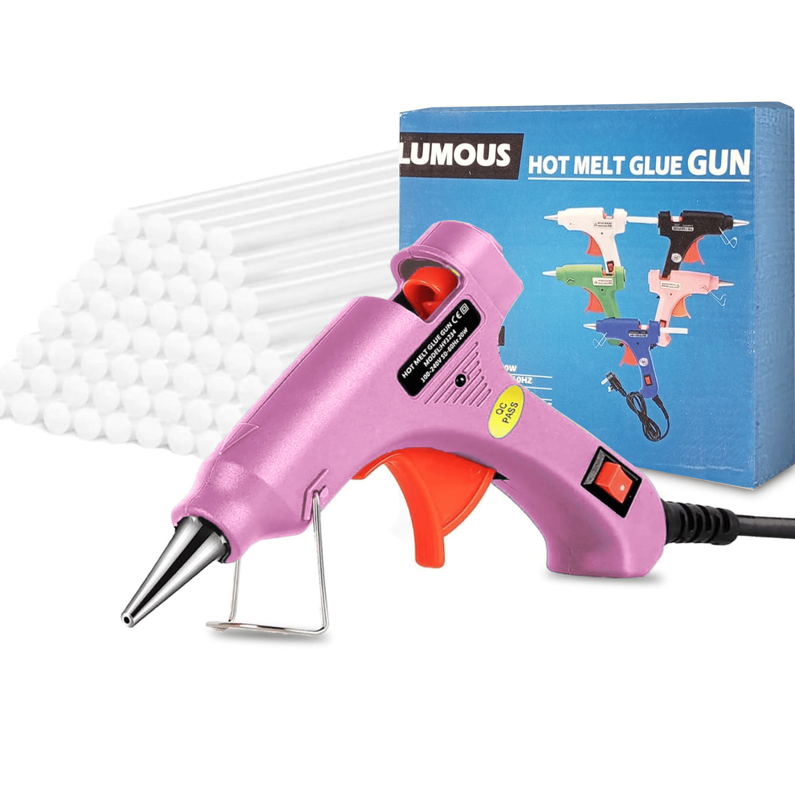 TEMU 1pcs Glue Gun 20w Trigger Hot Melt Glue Gun Fast Preheating Melt Gun, Compatible With Plastic, Glue Gun With Free 50 Glue Stick
