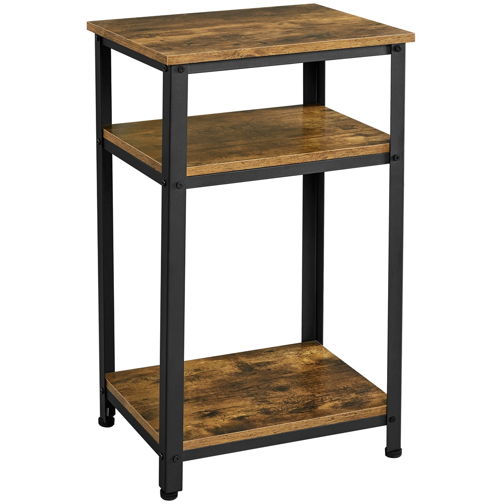   3 tier vintage telephone table side table industrial style coffee table small nightstand metal frame for office bedroom living room