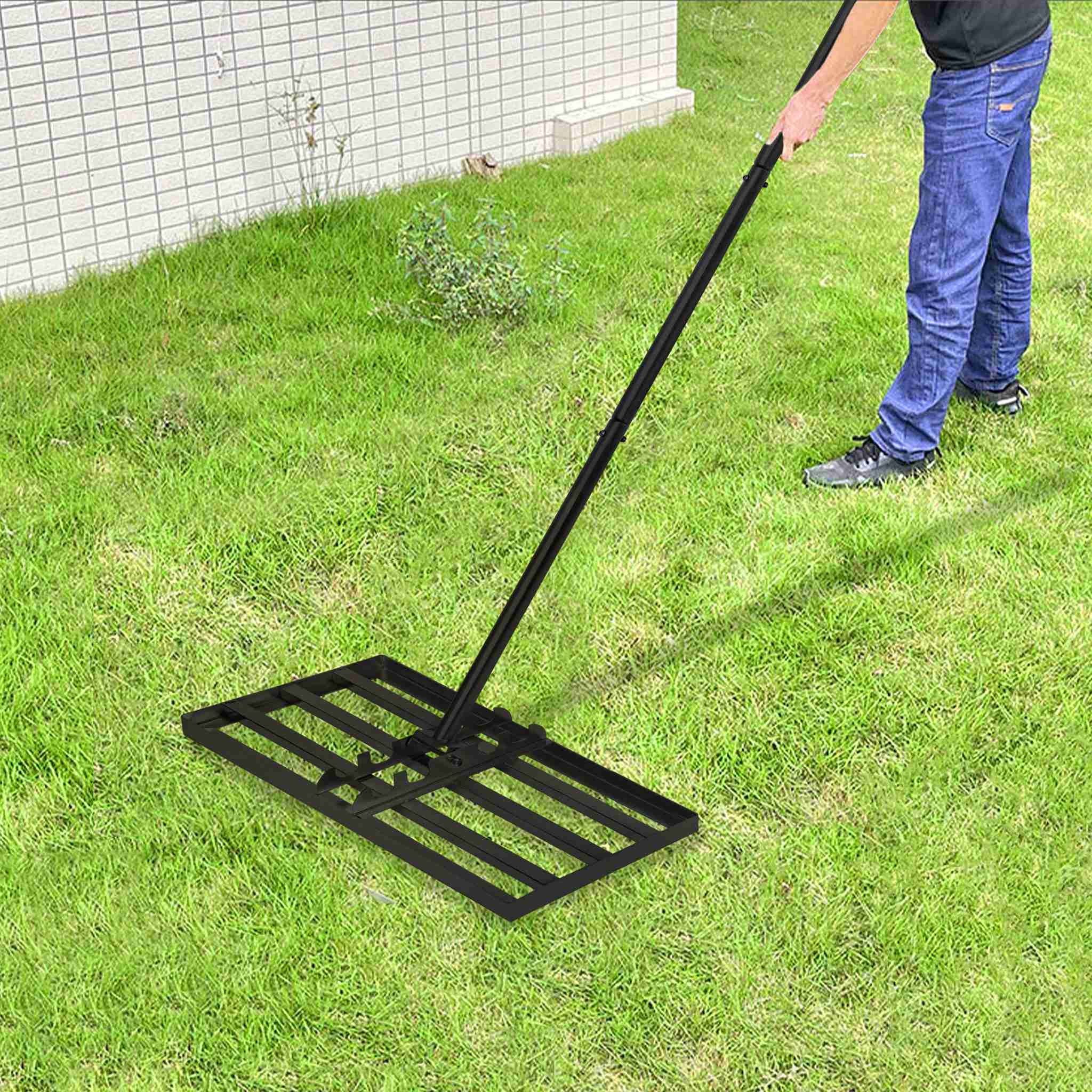 

Lawn Rake Segmented Lawn Squeegee Height Adjustable Lawn Leveling Rake With Rubber Handle Lawn Rake Surface Leveler Removable Lawn Leveling Rake For Garden Lawn Care