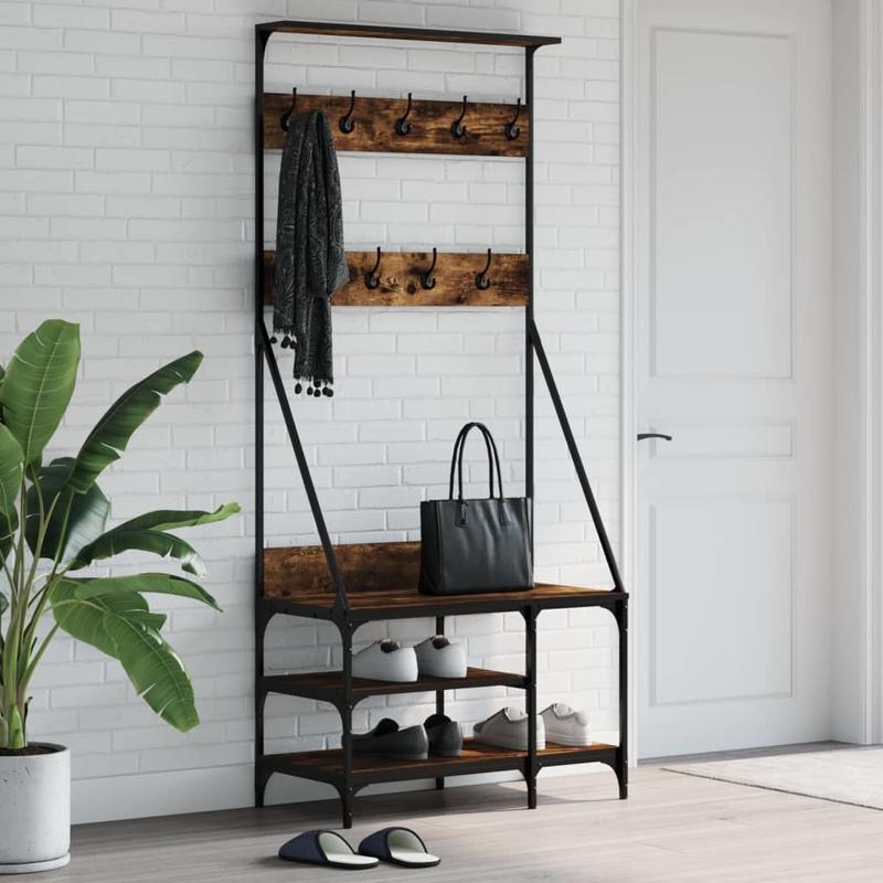 

Clothing Rack With Shoe Rack 80x40x184 Cm In Smoked Oak Color