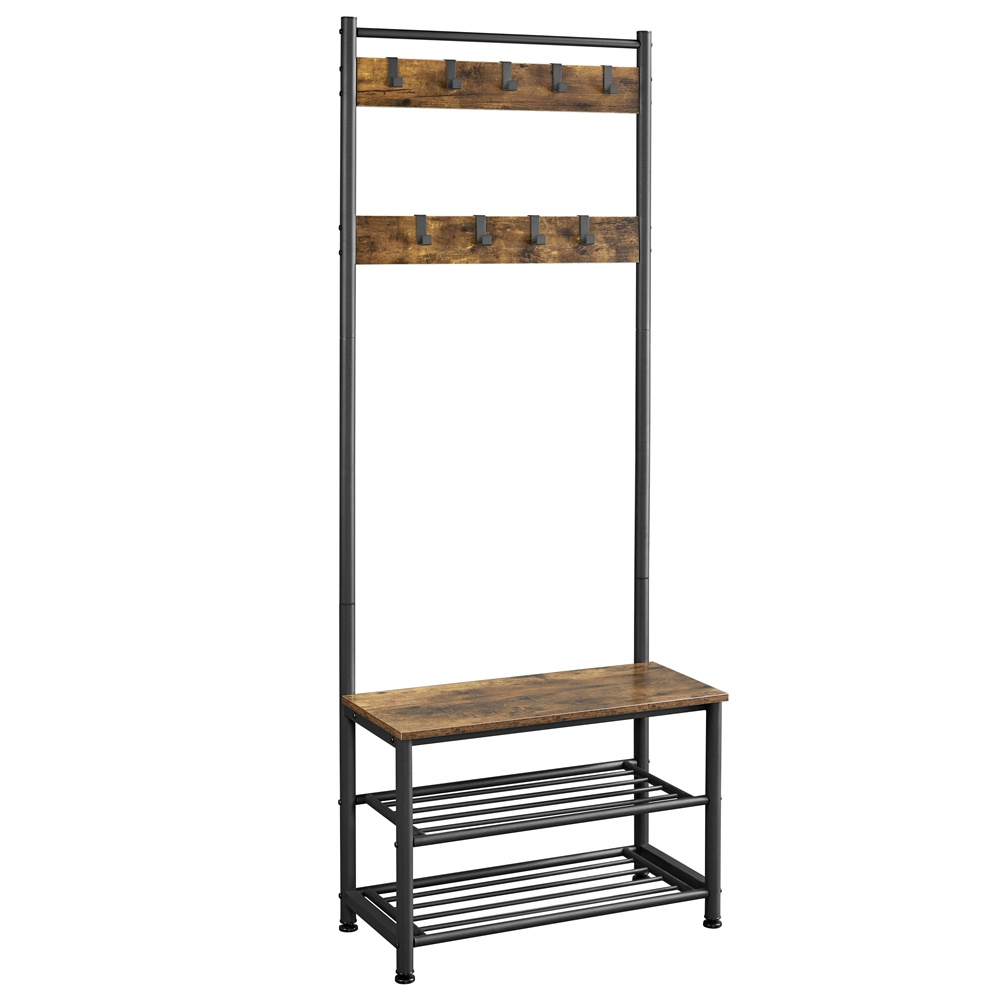 TEMU Costoffs Estanterías de ropa con ganchos para abrigos compartimentos para zapatos para salón de estar vestidor dormitorio o cuarto de