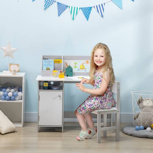kids desk and chair set 2 pcs childrens table and chair set multi use toddler furniture with whiteboard storage