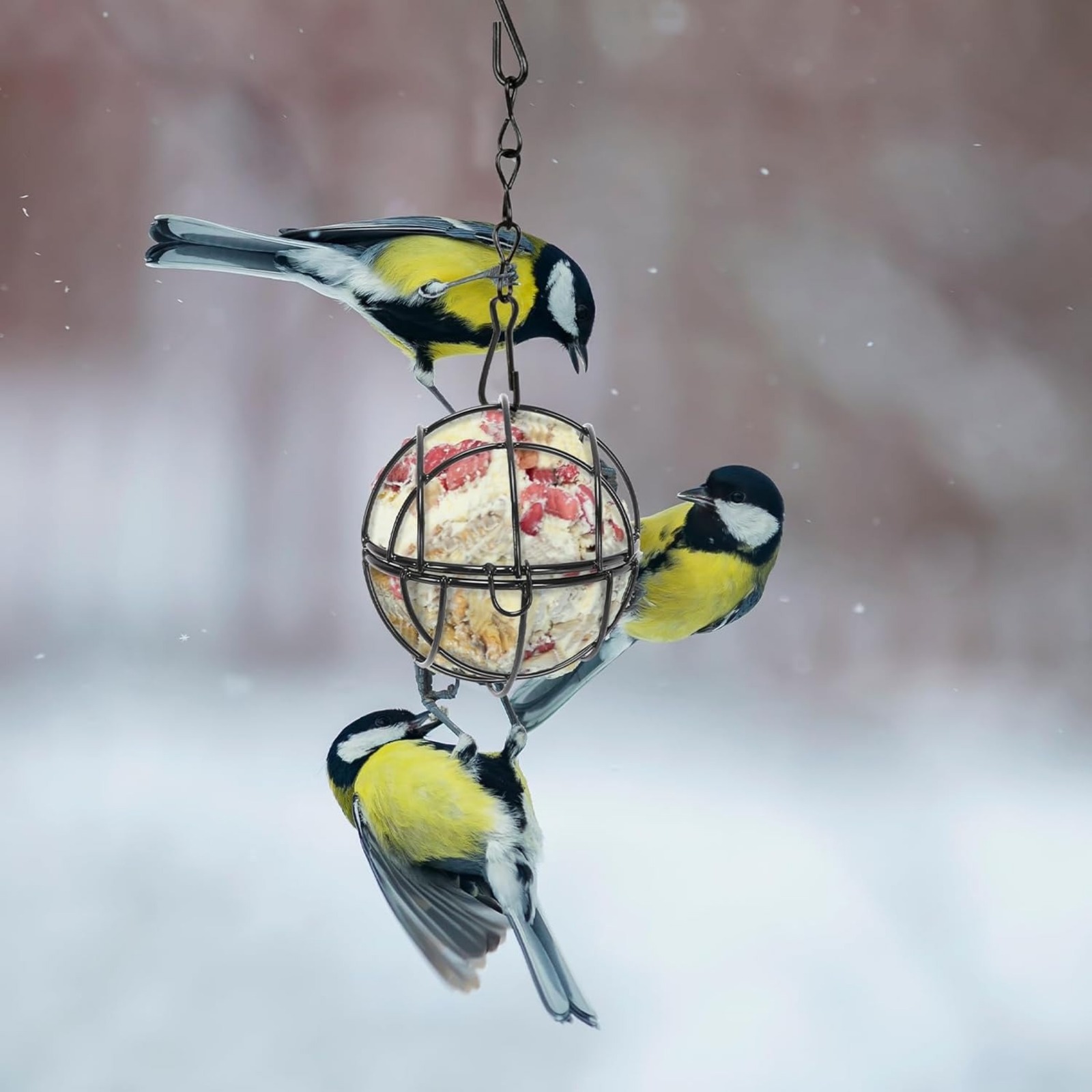 

6 Pieces Titmouse Dumpling Holder Hanging Bird Feeder Feeder With Hooks Feeder For Garden Diameter 7.8