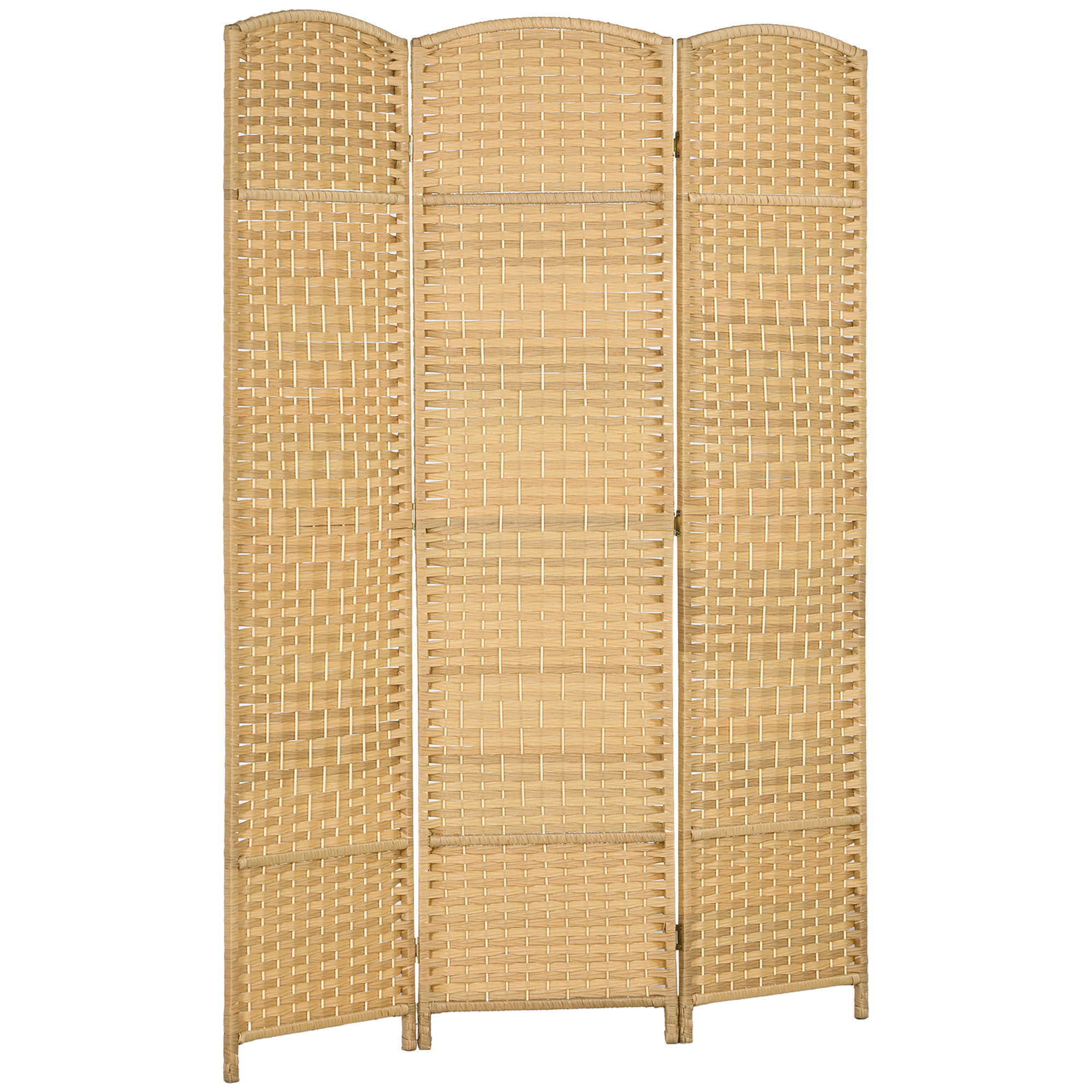 E-shop HOMCOM Holz-Zimmerteiler für den Innenbereich, 3-teilig, 135 x 180 cm, klappbare Trennwand für Wohnzimmer, Schlafzimmer, Zuhause, Naturholz