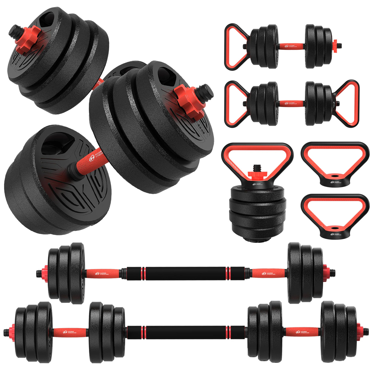 4 In 1 Multifunctional Dumbbell Weight With Kettlebell Handle Bar 20kg