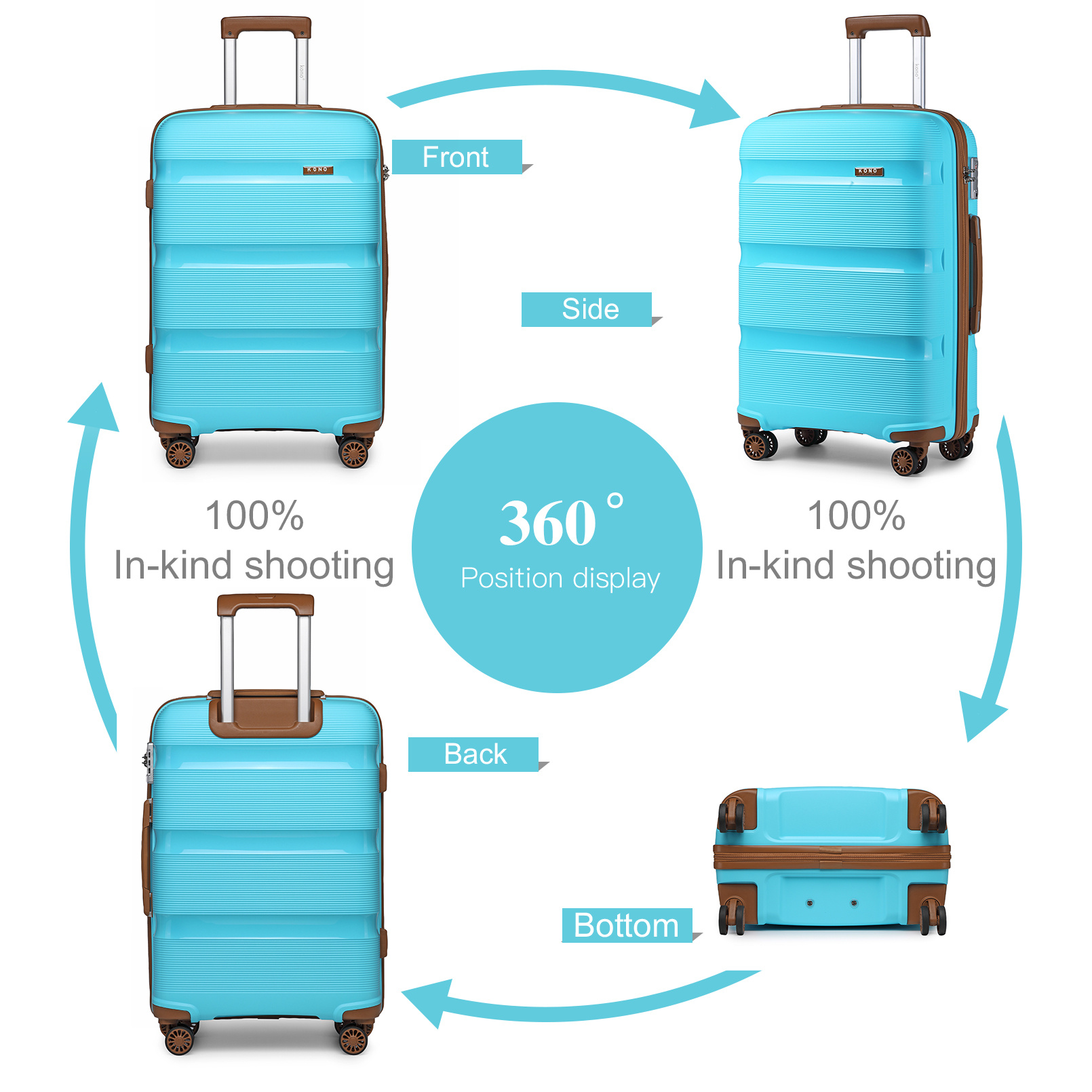 KONO 24-Inch Medium Check-In Luggage with TSA Lock